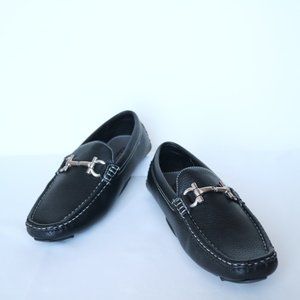 Mens Black Slip-ons Loafer Shoes Leather- Giovanni
